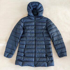 Eddie Bauer Lightweight Hooded Black Down Puffer Jacket Women’s M